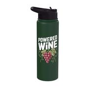 Powered By Wine Grape Vine Humor Stainless Steel Insulated Water Bottle