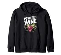 Powered By Wine Grape Vine Humor Zip Hoodie