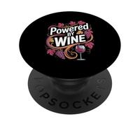 Powered By Wine Vine Grapes Humor PopSockets Adhesive PopGrip