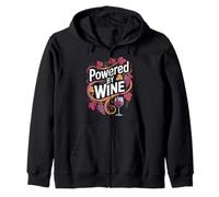 Powered By Wine Vine Grapes Humor Zip Hoodie