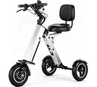 Powered Scooter 3 Wheels Foldable Trike, Lightweight Electric Scooter with Removable, Reverse & Key Switch for Commute and Travel for Adults (GrayA, 36V350W+8a)