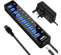 Powered USB 3.0 Hub, atolla 10 Ports USB Data Hub Splitter with Individual ON/Off Switches and 12V/2.5A Power Adapter Extension for Mouse, Keyboard, Hard Drive More Devices