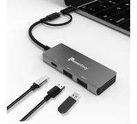 PowerEnvy USB C HUB,USB Adapter Multiport Data HUB,USB C to 2 USB A and 1 USB C Charging with Type C to Micro Plug USB Data Transfer Port for MacBook,iPad Pro/Air,XPS,MateBook and More