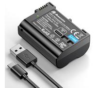 Powerextra 2400mAh EN-EL15 EN-EL15C EN-EL15B EN-EL15A Battery with USB-C Direct Charging for Nikon Z8 Zf D850 D500 Z7II D850 Z6II D780 Z50 D750-20% More Fast Charging, Decoded No Warning