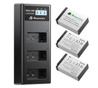 Powerextra 3-Pack LP-E17 Battery 1450mAh & 3-Slot LCD Charger for Canon EOS R50, R10,R8, RP, Rebel T8i, T7i, T6i, SL2, SL3, EOS 200D, 250D, 77D, 750D, 760D, 800D, 8000D & More High-Capacity