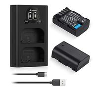Powerextra DMW-BLF19E DMW-BLF19 DMW-BLF19PP Battery with Dual USB Charger | 2 Pack 2200mAh battery for Panasonic Lumix DMC-GH5,GH5S,GH4,GH4A,GH4H,GH4KS,GH3,GH3A,GH3H Cameras