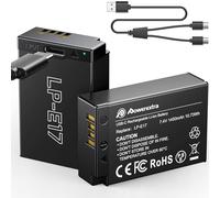 Powerextra LP-E17 Battery 2-Pack 1450mAh with USB-C Direct Charging Compatible with Canon EOS R50 R10 RP R100 R8, Rebel T8i T7i T6i T6s SL2 SL3, EOS M3 M5 M6, EOS 77D 200D 250D 750D 760D 800D Cameras