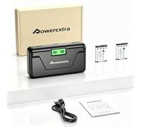 Powerextra NP-45 NP-45A NP-45B NP-45S Battery 1300mAh*2 & Dual Charger