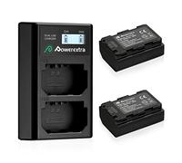 Powerextra NP-FZ100 Battery 2 Pack and Dual LCD Charger 2500mAh,Compatible with Sony A7SIII,A7iv,FX3,FX30,A6600,A7,A1,A9,A9R,A9S,A9II,A7RM3 A7RM4,A7C,A7III,A7RIII,A7RIV Li-ion Battery