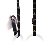 Powerfeng Adjustable Numbered Straps for Gymnastic Rings & Pull Up Handles, 8.2FT Long Each, 1000LBS Weight Capacity, Black, Traditional Polyester Style, Exercise Straps
