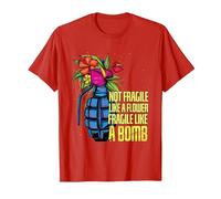 Powerfrau Not Fragile Like A Flower Fragile Like A Bomb T-Shirt, Men, Red, Medium