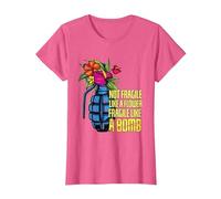 Powerfrau Not Fragile Like A Flower Fragile Like A Bomb T-Shirt, Women, Pink Heather, Medium