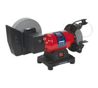 Powerful 150mm Bench Grinder With 200mm Wet Stone And 250W Induction Motor For Precision Blade Sharpening