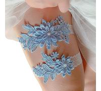 Powerful 2 Pcs Blue Garters for Brides Wedding Garters for Bride Garter Set
