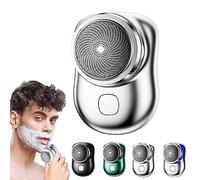 2023 Powerful Storm-Shaver for Men, Rechargeable Mini Electric Shaver, Pocket Portable Size Wet and Dry Shaver, Waterproof Electronic Razor, Suitable for Home, Travel (Silver)