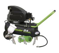 Direct Drive Air Compressor - 24L Capacity Tank - 4 Piece Air Accessory Kit