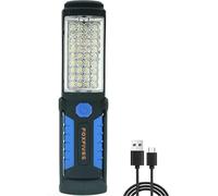 Powerful 36+5 LED 3000 Lumens Portable Flashlight Torch Rechargeable Inspection Lamp Camping Light Hands-Free Garage Workshop Flashlight for Work with Adjusting Stand, Hanging Hook and Magnet Base