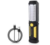 Powerful 36+5 LED 3000 Lumens Portable Flashlight Torch Rechargeable Inspection Lamp Camping Light Hands-Free Garage Workshop Flashlight for Work with Adjusting Stand, Hanging Hook and Magnet Base