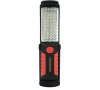 Powerful 36+5 LED 3000 Lumens Portable Torch Rechargeable Inspection Lamp Camping Light Hands-Free Garage Workshop Flashlight for Work with Adjusting Stand, Hanging Hook and Magnet Base (Red)
