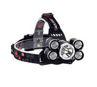 Powerful 5x LED CREE XM-L T6 Headlamp with 5 Light Modes, Waterproof IPX5, Adjustable Strap, Aviation Aluminum Case, Battery + AC and Car Charger Included