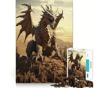 Powerful Ancient Dragon Jigsaw Puzzles for Adults1000 Pieces Think Smart Toy Family Bond Accurate Cut Seasonal Gift (38x26cm)