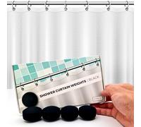 Powerful Anti-Billowing Magnetic Shower Curtain Weights for Splash-Free Bath Experience - 360° Silicone Wrapped - Will Never Rust - Heavy Magnets Prevent Curtain Liners from Blowing | 4 Pairs | Black