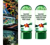 Powerful Aquarium Water Purification Tablet, Non-Toxic and Fast Water Purification, Portable Aqua Water Purification Tablets, Aquarium Remover, Water Purification Tablets for Fish Tank (2 Pcs)
