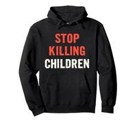 Powerful Awareness: Distressed Stop Killing Children Pullover Hoodie, Adult Unisex, Black, XL