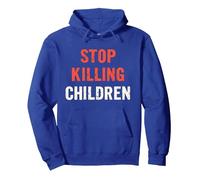 Powerful Awareness: Distressed Stop Killing Children Pullover Hoodie, Adult Unisex, Royal Blue, L