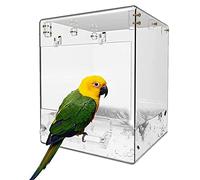 Powerful Bird Bathtub Hanging bird cage Bird Bath Bowl Transparent Bird Bath House big 17 * 13 * 13cm(Transparent)