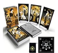 Powerful Black Gold Floral Tarot Cards with Guidebook, 78 Classic Botanical Tarot Deck for Beginners with Altar Cloth, 3 Acrylic Stands and Velvet Pouch for Learning, Divination & Tarot Gifts