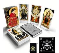 Powerful Black Tarot Cards, Vintage Rider 78 Pcs Tarot Deck with Guide Book