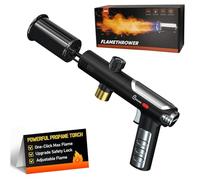 Powerful Blow Torch for Cooking, Sous Vide Propane Torch, Campfire Starter, Adjustable Flame Thrower Gun, Blowtorch for Searing Steak, Grill, BBQ and Charcoal Start (Tank Not Included)(Black,C)
