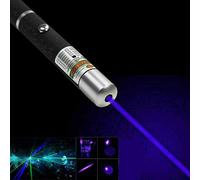Powerful Blue 1mW 405nm Laser Pointer Pen for Pets & Presentations - Durable Metal Body, 2xAAA Battery Powered, 100m Beam