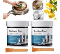 Powerful Burnt Residue Remover Paste for Cookware, 100g Pot Black Cleaning Film for Pot Bottom,Stainless Steel Cleaner & Polish,Heavy Duty Pan Cleaner & Stainless Steel Pan Cleaner (2Pcs, 1)