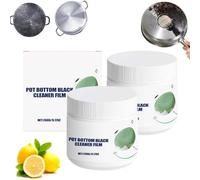 Powerful Burnt Residue Remover Paste For Cookware,Multi-purpose Powerful Cleaner for Kitchen,Black Cleaning Film for Pot Bottom,Pot Cleaner For Bottom Of Pans,For All Cookware Material, 260g (2PC)