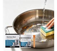 Powerful Burnt Residue Remover Paste for Cookware, Professional Stainless Steel Cleaner and Metal Polish, Effective Pan Bottom Rust Remover and Kitchen Grease Cleaner for Hobs, Sinks and Grills