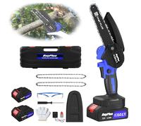 Powerful Chain Saw 6 Inch Mini Chainsaw Cordless Chain Saws for Cutting Trees, One-Handed Chain Saw for Gardening, Pruning Trees & Branches, Wood Cutting, 2 Chain Saws with 2x1500mAh Batteries