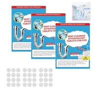 Powerful Cleaning Effervescent Tablets for Pipe,Powerful Drain Tablets，36Pc