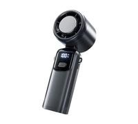 Powerful Cooling Neck Hanging Fan With 5 Speed Adjustable Turbos Motor And Built In LED Display For Outdoor Activities Type C Charging Portable Fan