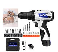 Powerful Cordless Drill 2 Variable Speed Electric Driver Set with 2X 1500mAh Rechargeable Battery, 45 Nm Max Combi Drill, 18+1 Torque Power, 26PCS DIY Piece Accessory