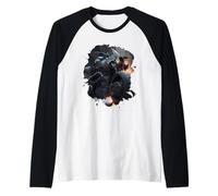 Powerful Darkness Journey an Epic Motorcycle Raglan Baseball Tee
