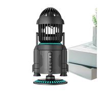 Powerful Desk Fan - Strong Breeze Personal Fans - Quiet 5000Rpm with Light Rocket Shape Rotating Air Circulator for Cooling Workplace Home School Living Room Dorm Hot Days