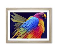 Powerful Eagle Bird H1022 BLK Framed Print for Living Room Bedroom Home Office Décor, Wall Art Picture Ready to Hang, Oak A3 Frame (46 x 34 cm)