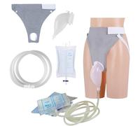 Powerful Elderly Male Urine Bags Reusable External Catheter for Men, Male Urine Bag Set for Bedridden Patients and Urinary Incontinence, with 2 Urine Catheter Bags 1000ML and 2000ML (Grey for Male)