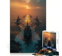 Powerful Fleet of Warships 1000 Teenager Pieces Jigsaw Puzzle Mind Exercise Toy Bonding Time Precision Cut Art Collection Piece (38x52cm)