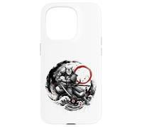 Powerful Funny Ronin Cat Samurai Cool Japanese Enso Zen Art Case for iPhone 15 Pro