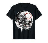 Powerful Funny Ronin Cat Samurai Cool Japanese Enso Zen Art T-Shirt
