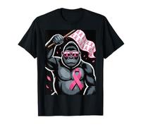 Powerful Gorilla Pink Ribbon Awareness Breast Cancer Support T-Shirt