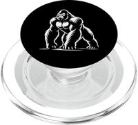 Powerful Gorilla Silverback Illustration Line Art Graphic PopSockets PopGrip for MagSafe